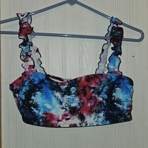 Colorful Tie-Dye Women's Bikini Swim Top